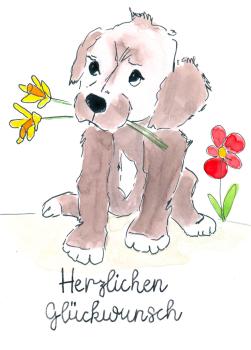 Grußkarte Aqarellfarbe